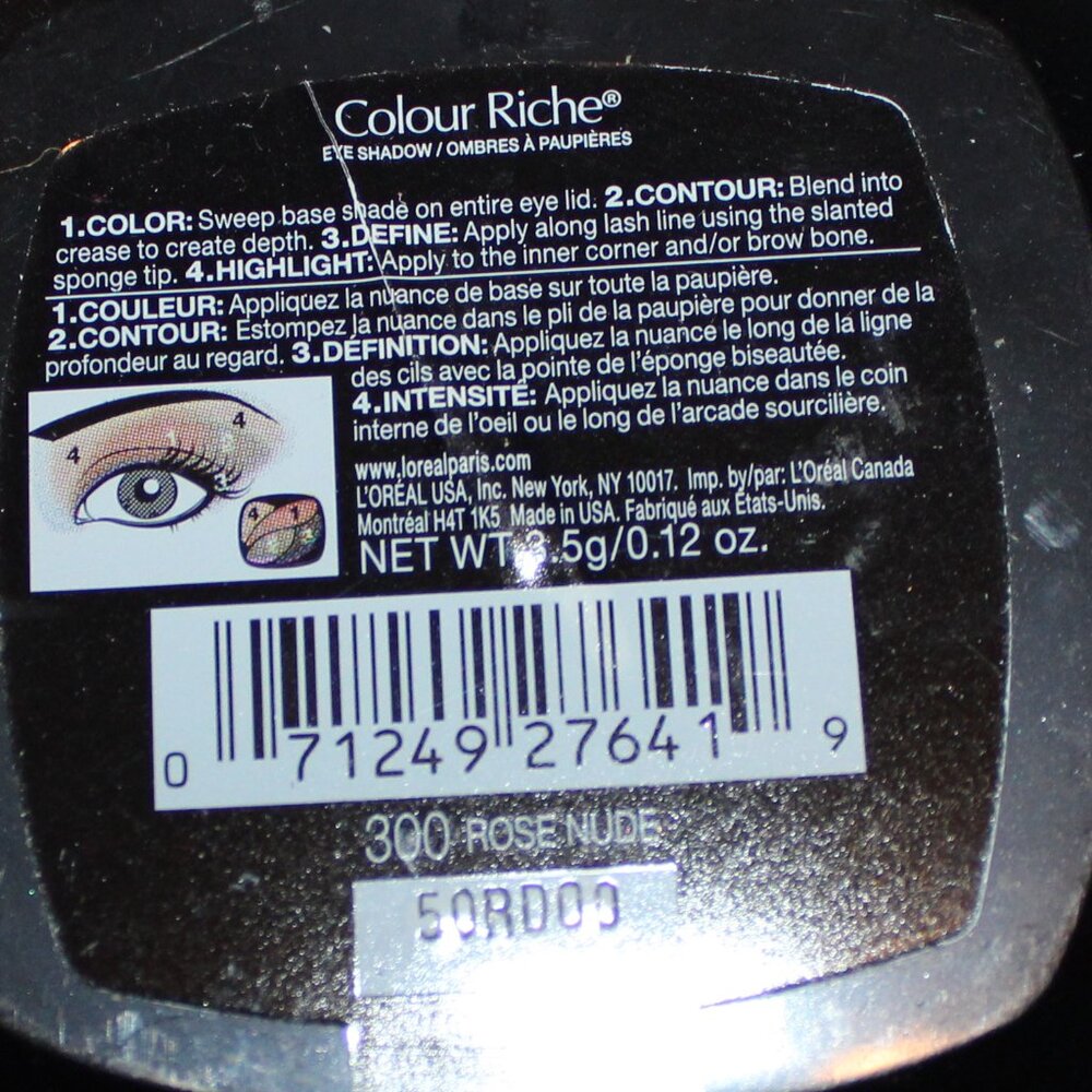 L'oreal Paris 300 Rose Nude Colour Riche Eye Shadow .12 oz NIP Pink Eye Makeup - Picture 5 of 6